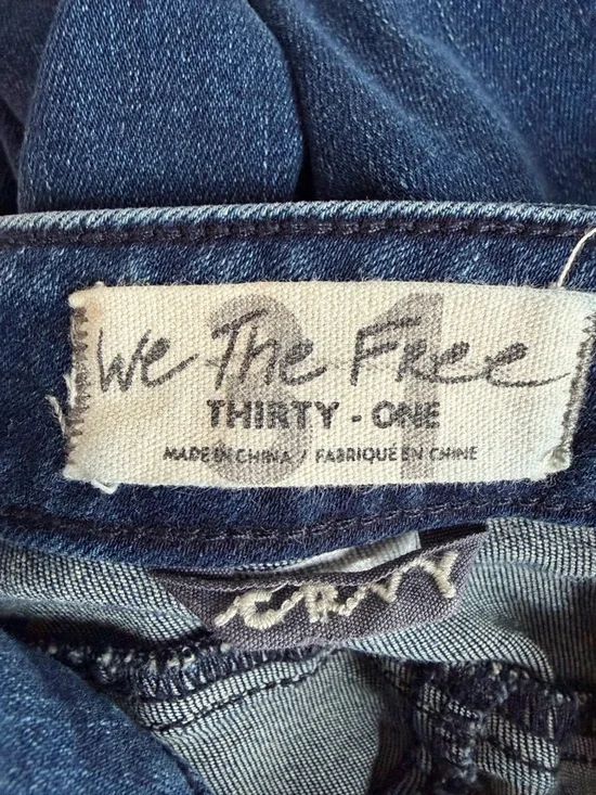 Free People We The Free Blue Crvy Super High Rise Flare Jeans 31 36460 - Picture 10 of 15